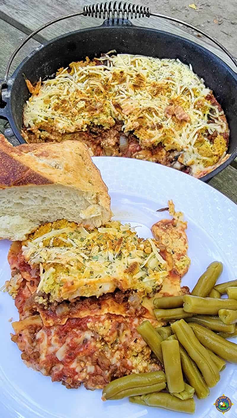 Dutch Oven Lasagna Let's Camp S'more™