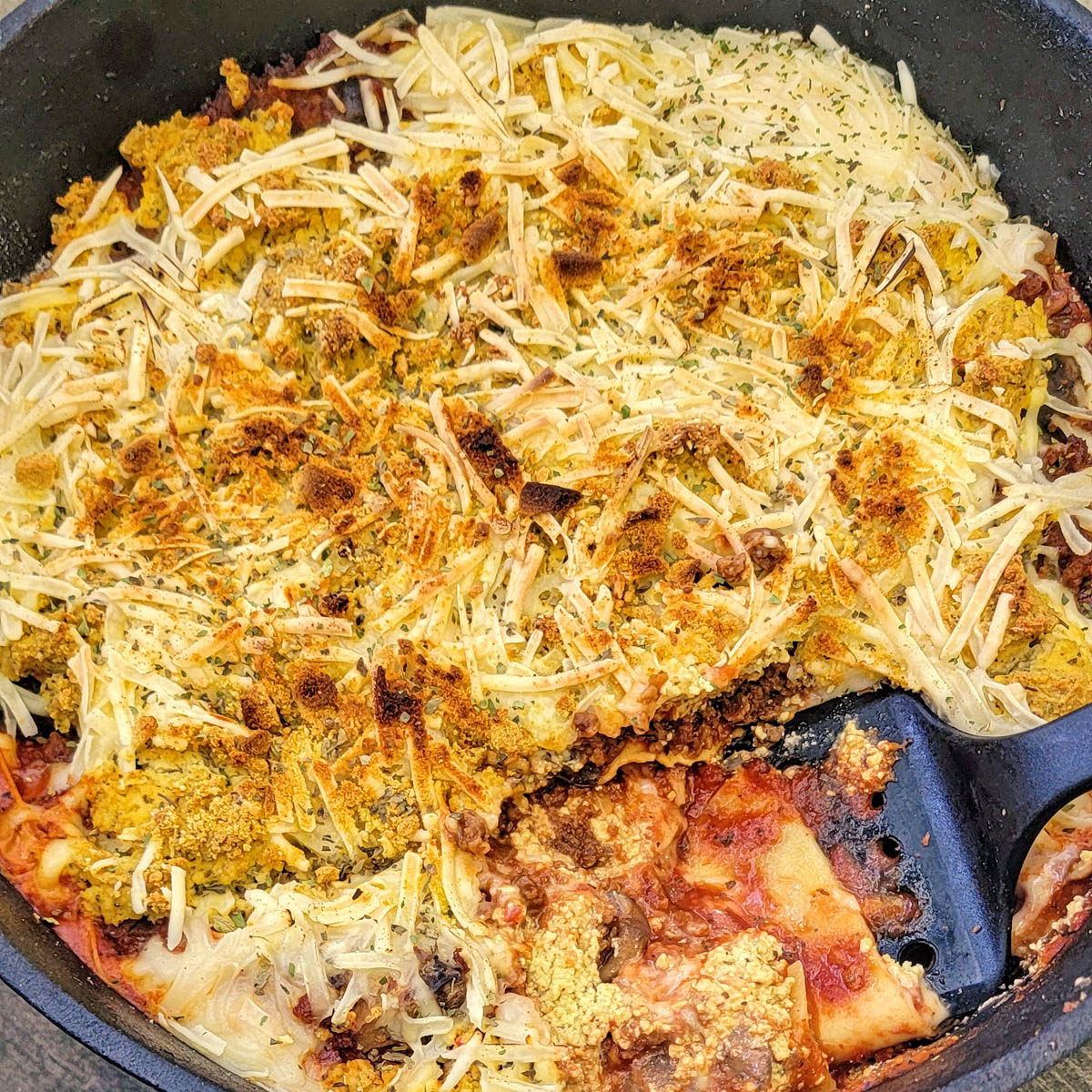 Camp Cooking: Lasagna with BAREBONES All-In-One Cast-iron Skillet 