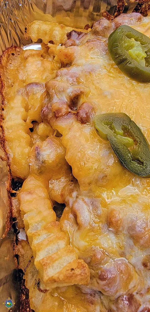 close up of Camping Chili Cheese Fries