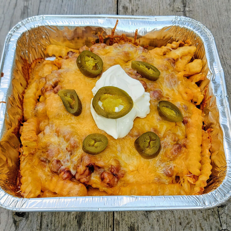 Camping French Fries with Chili and Cheese