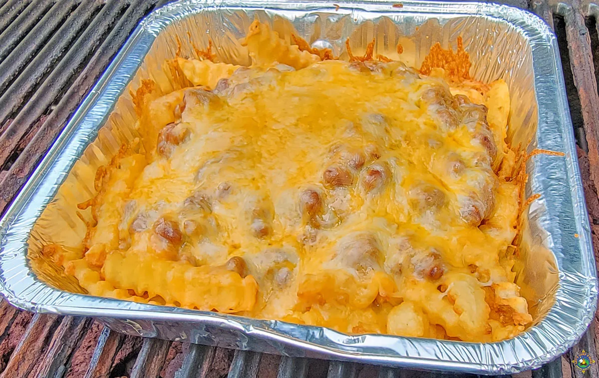 Chili Cheese Fries on a Grill