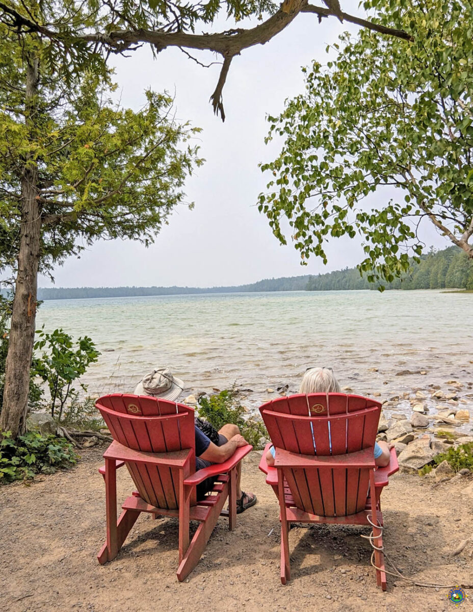 couple enjoying the view of Cyprus Lake in the Bruce Peninsula