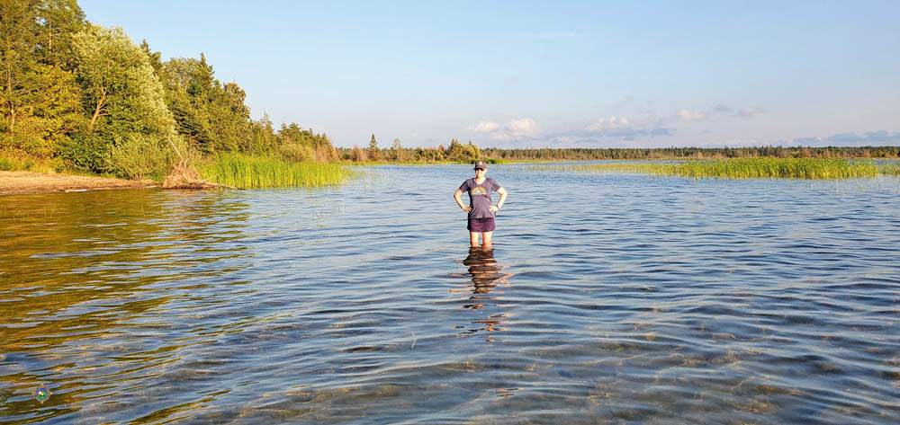 Woman Wading in Lake Huron at Cheboygan State Park