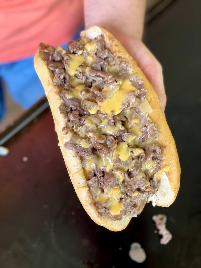 Home Grilled philly cheesesteak